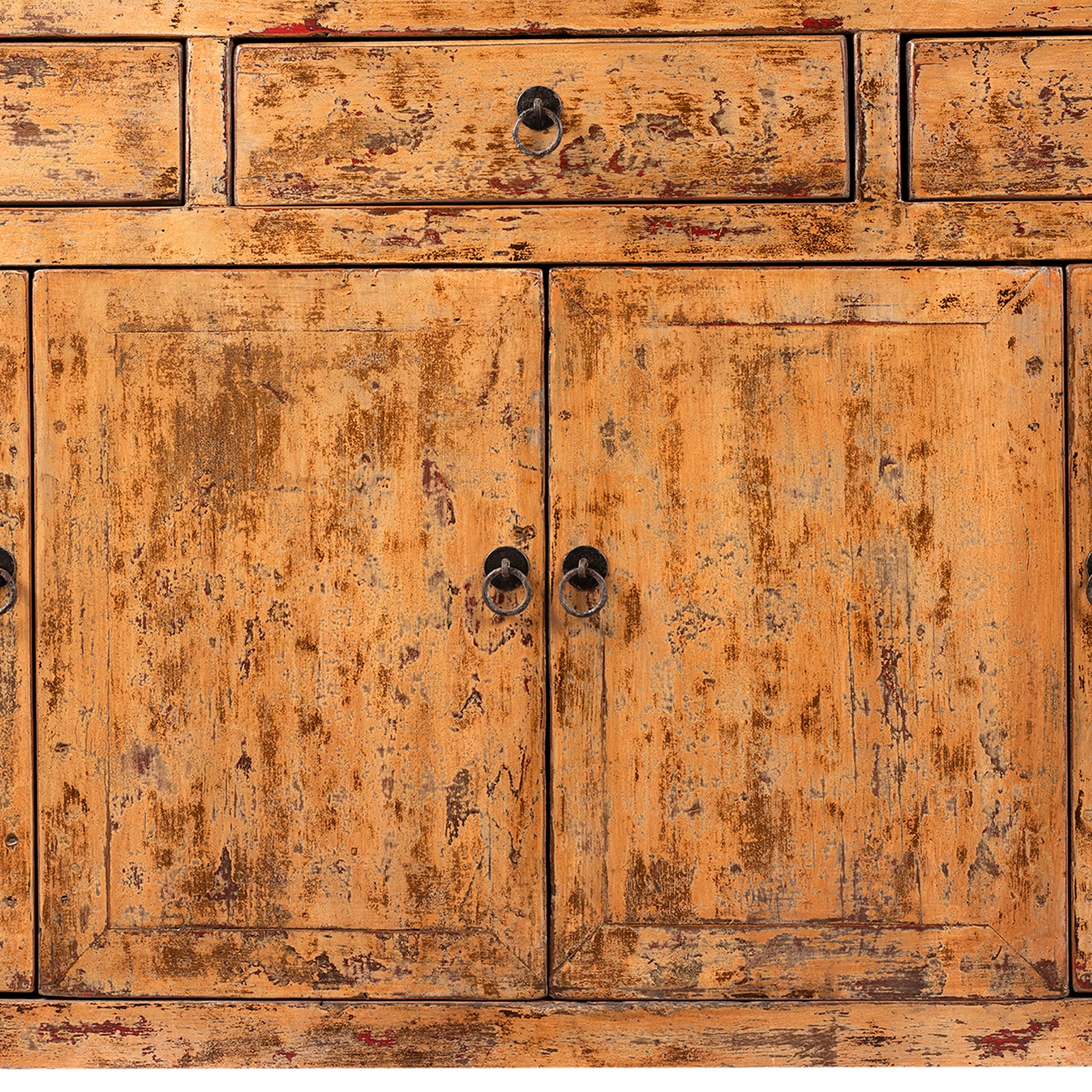 Chinese Yellow Lacquer Sideboard Made From Reclaimed Wood - Image 3