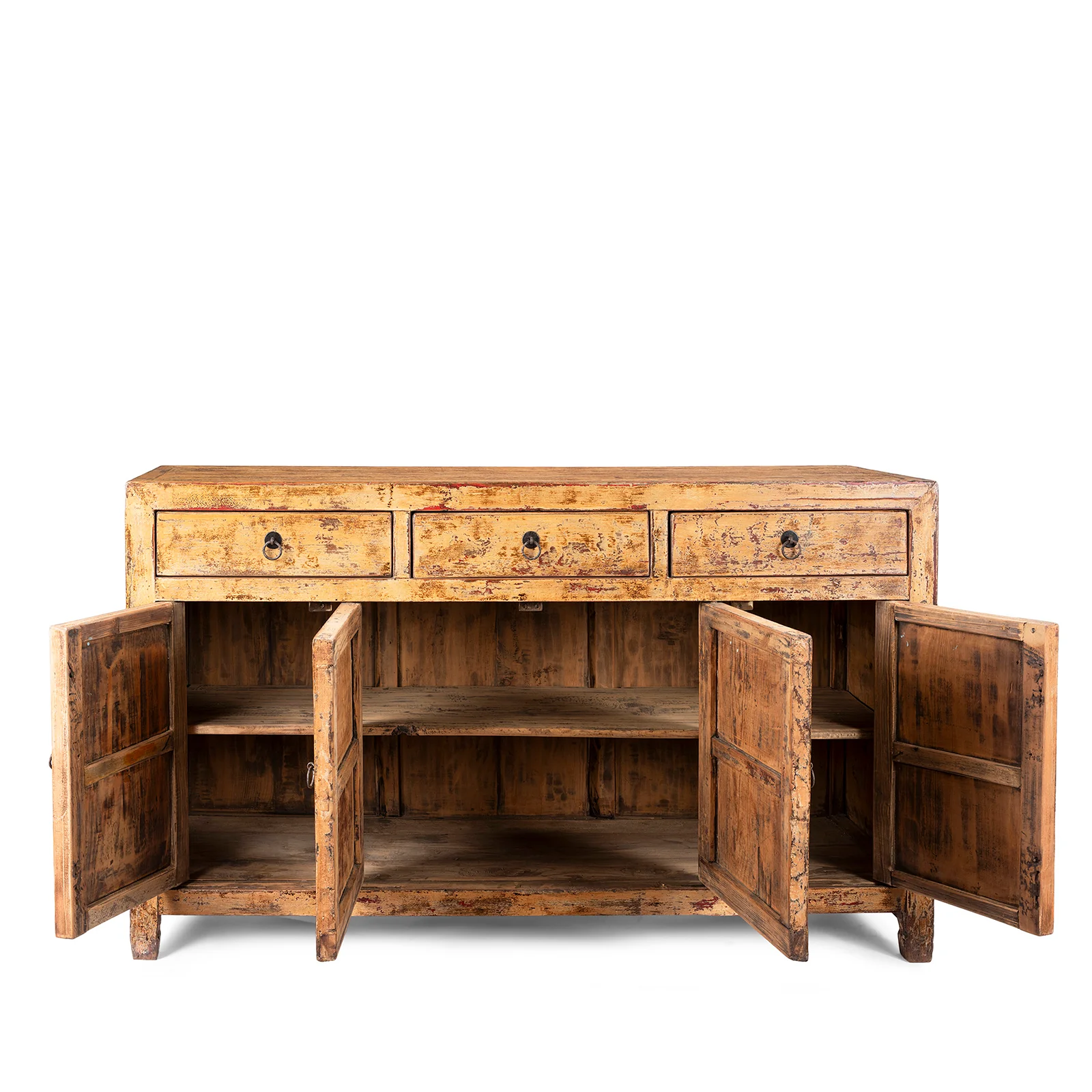 Chinese Yellow Lacquer Sideboard Made From Reclaimed Wood - Image 5