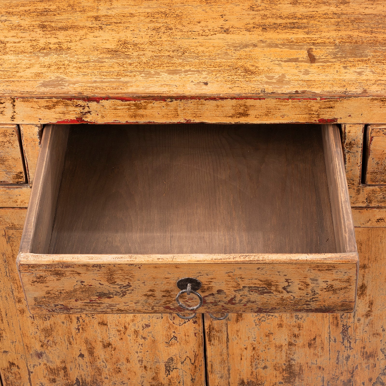 Chinese Yellow Lacquer Sideboard Made From Reclaimed Wood - Image 7