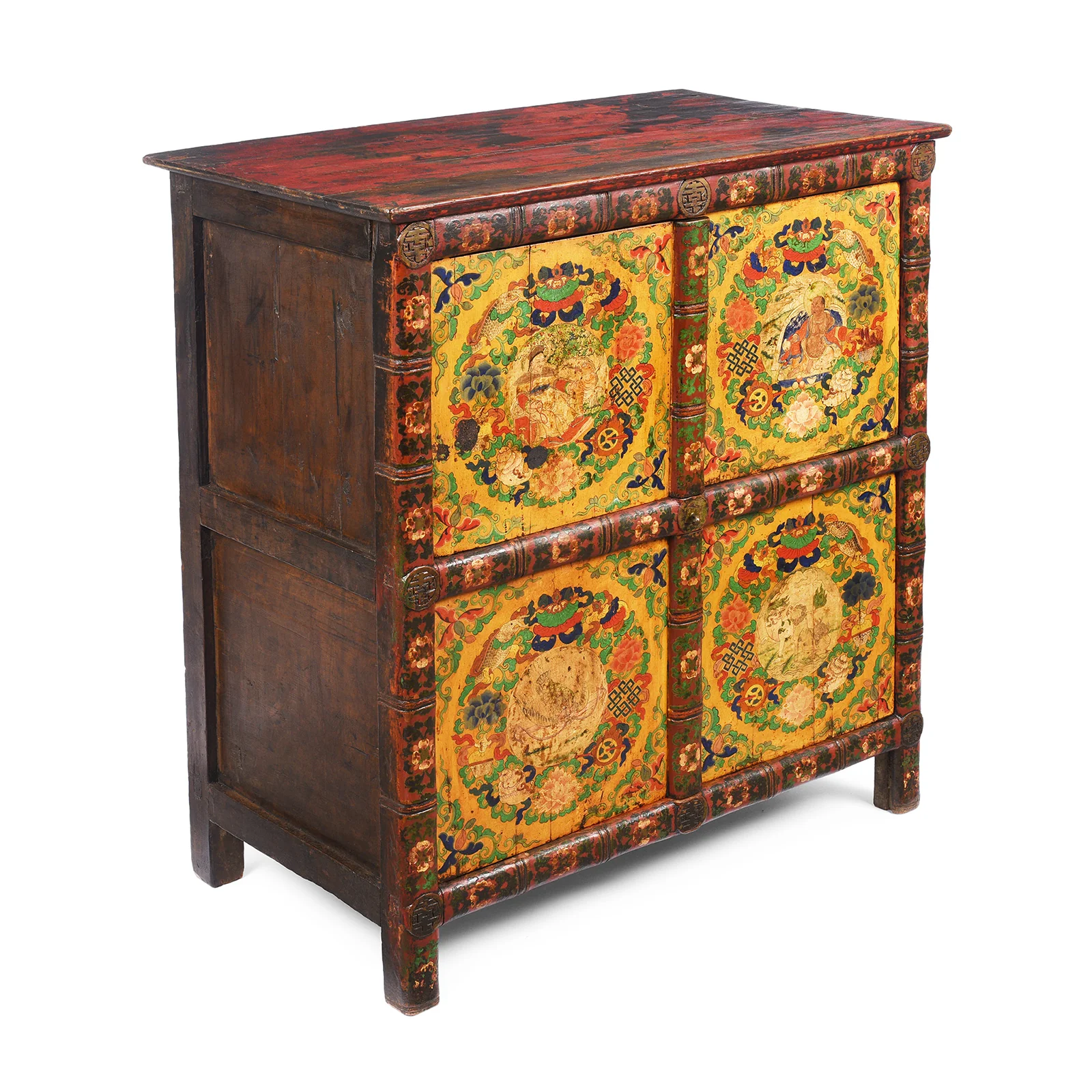 Painted Tibetan Altar Cabinet -  Late 19th Century - Image 3