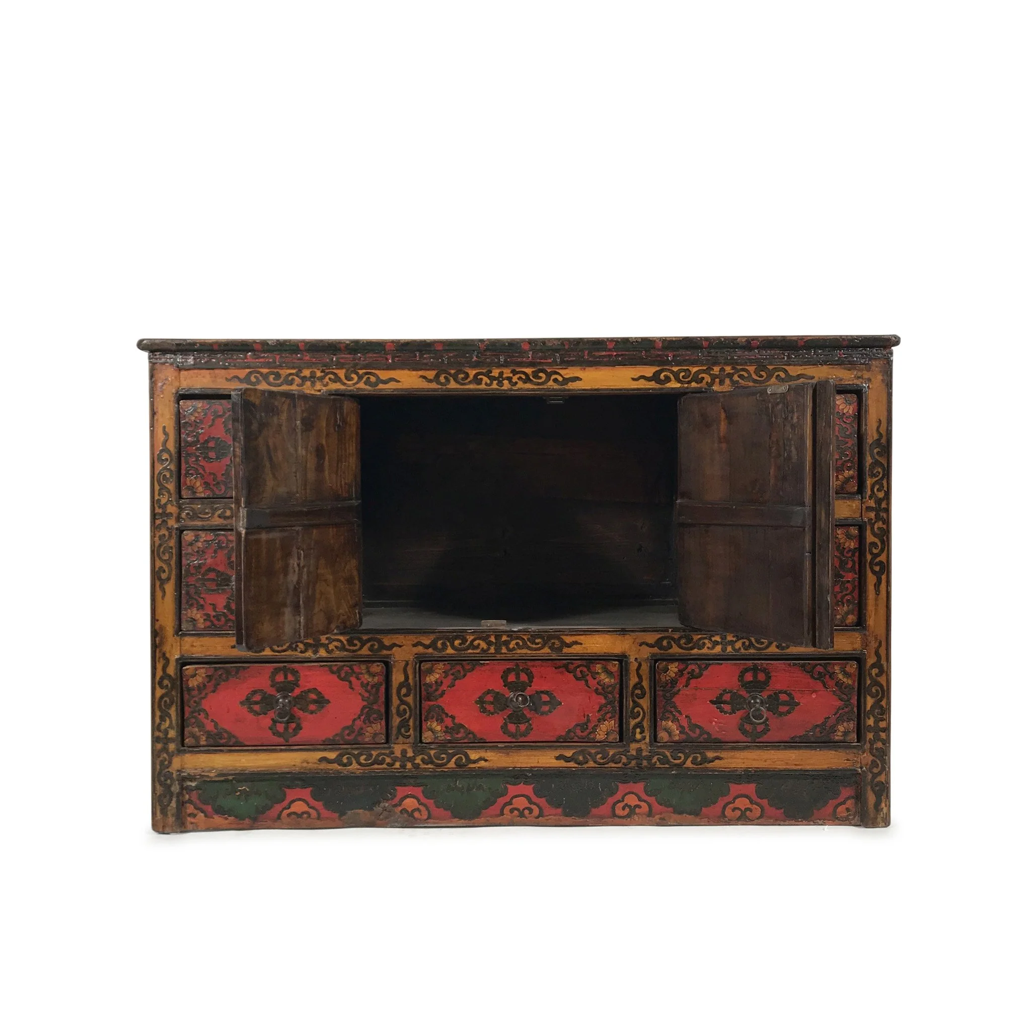 Painted Tibetan Altar Cabinet (Reproduction) - Image 10