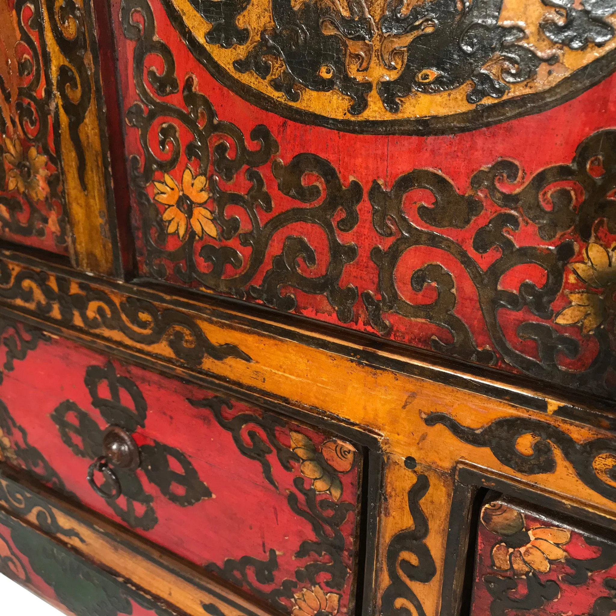 Painted Tibetan Altar Cabinet (Reproduction) - Image 3
