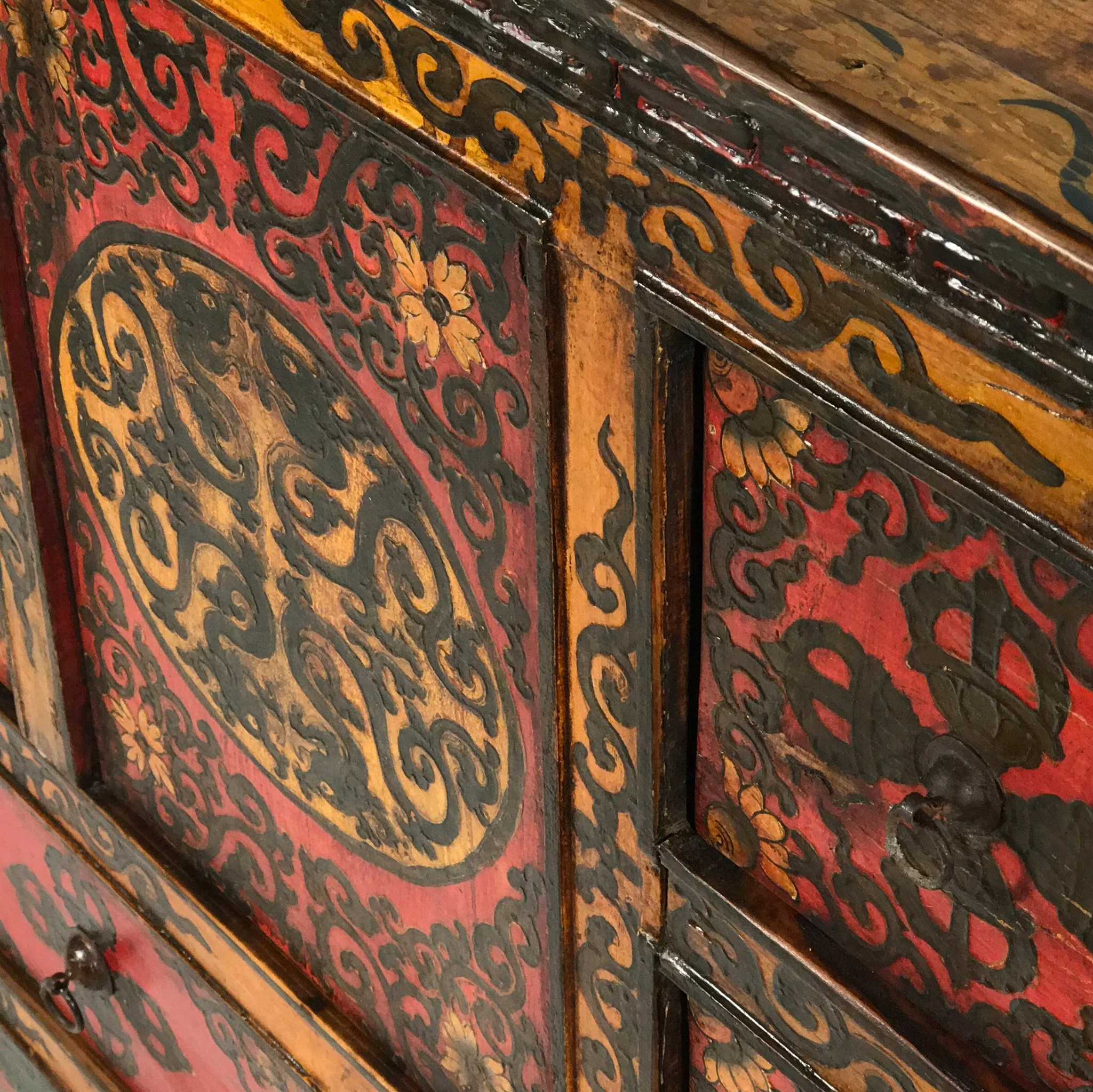 Painted Tibetan Altar Cabinet (Reproduction) - Image 7