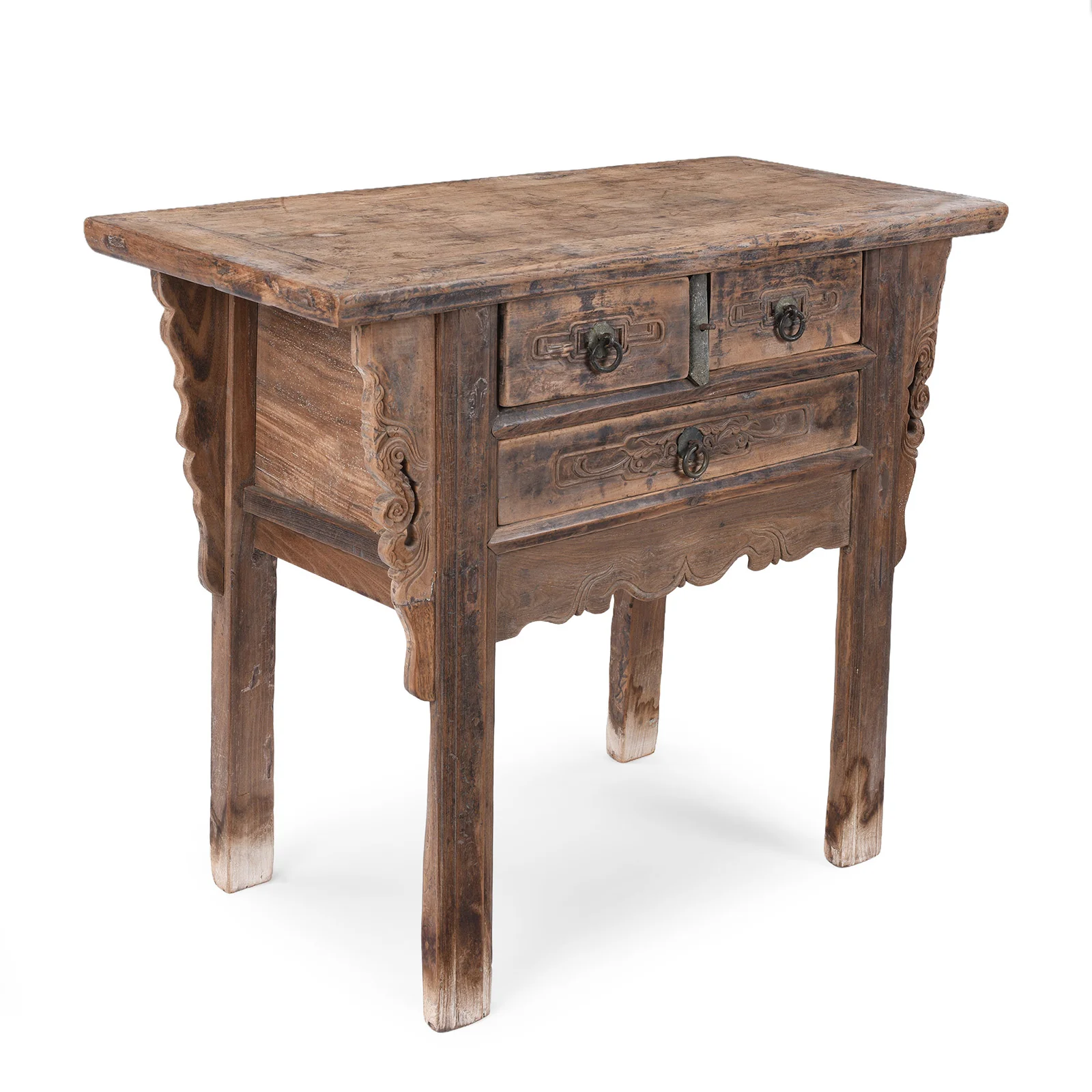 Yumu Elm Half Table From Shanxi Province - 19th Century - Image 3