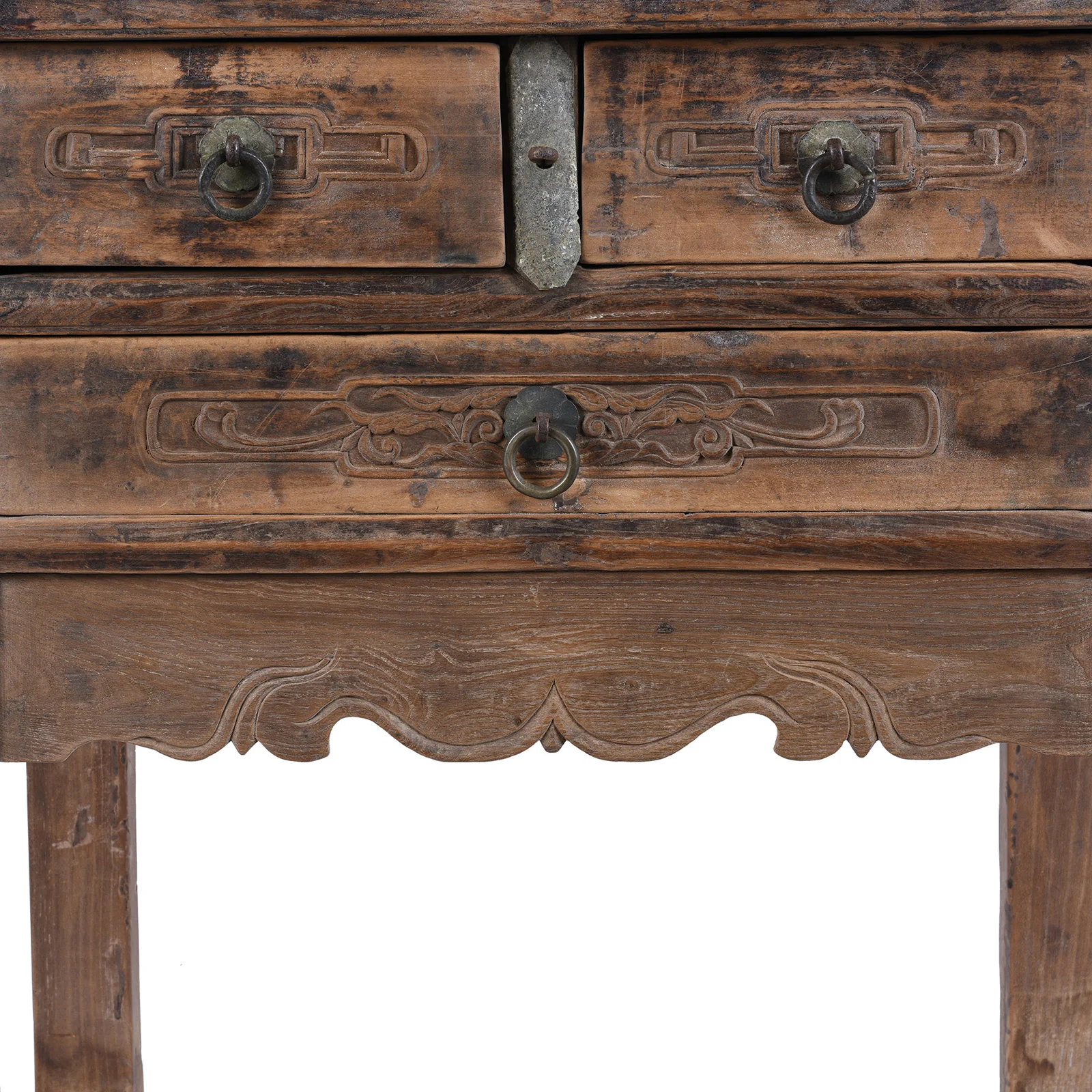 Yumu Elm Half Table From Shanxi Province - 19th Century - Image 5