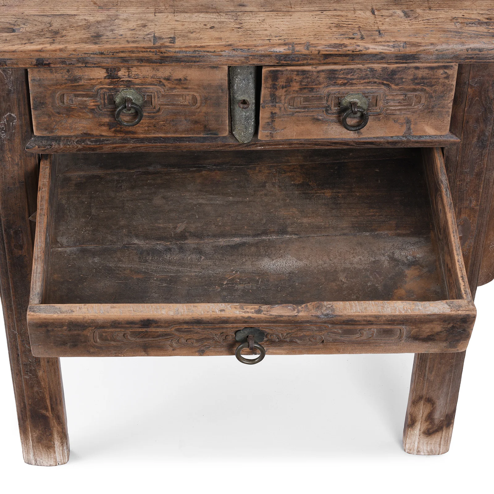 Yumu Elm Half Table From Shanxi Province - 19th Century - Image 6