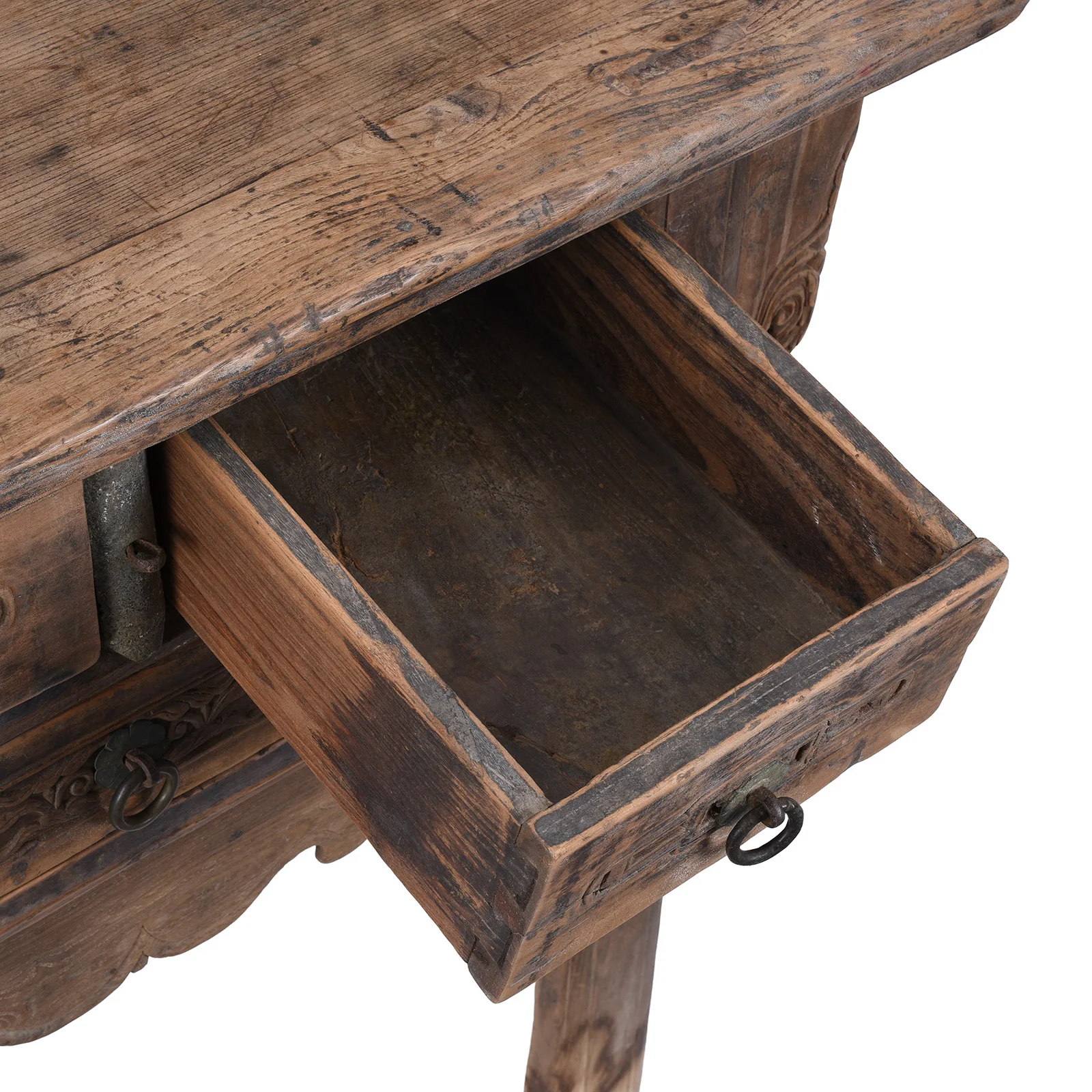 Yumu Elm Half Table From Shanxi Province - 19th Century - Image 7